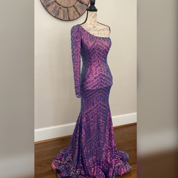 NWT Iridescent Jovani purple prom dress sz 0